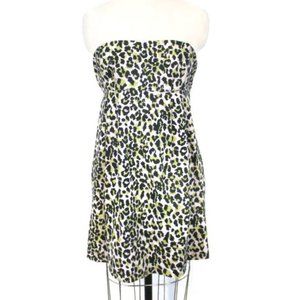 Michael Kors Strapless Dress - Black, White, Green